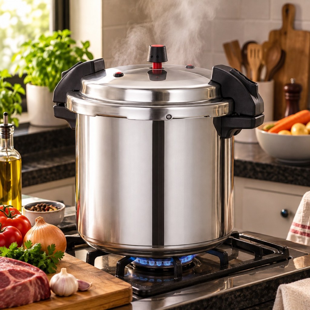 Panela de Pressão 24L, 20L, 10L ou 7L Profissional | Fechamento Externo em Alumínio - Alta Segurança