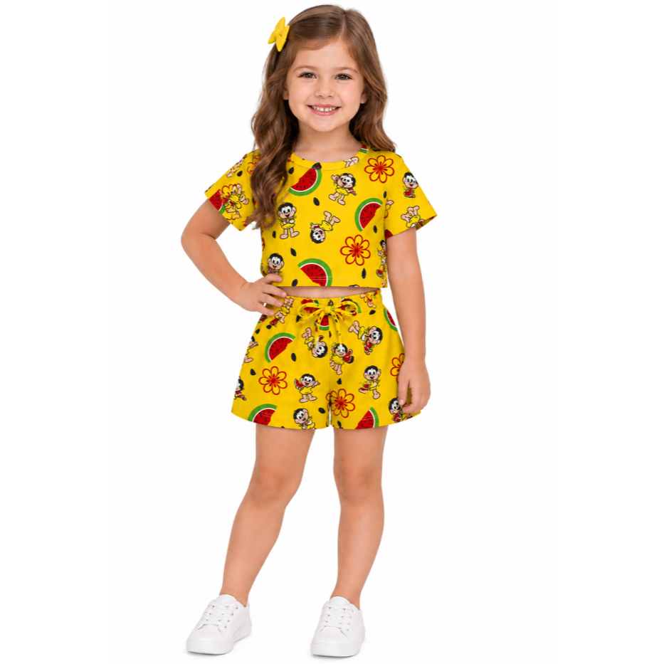 Conjunto verão infantil de  menina temático da Magali