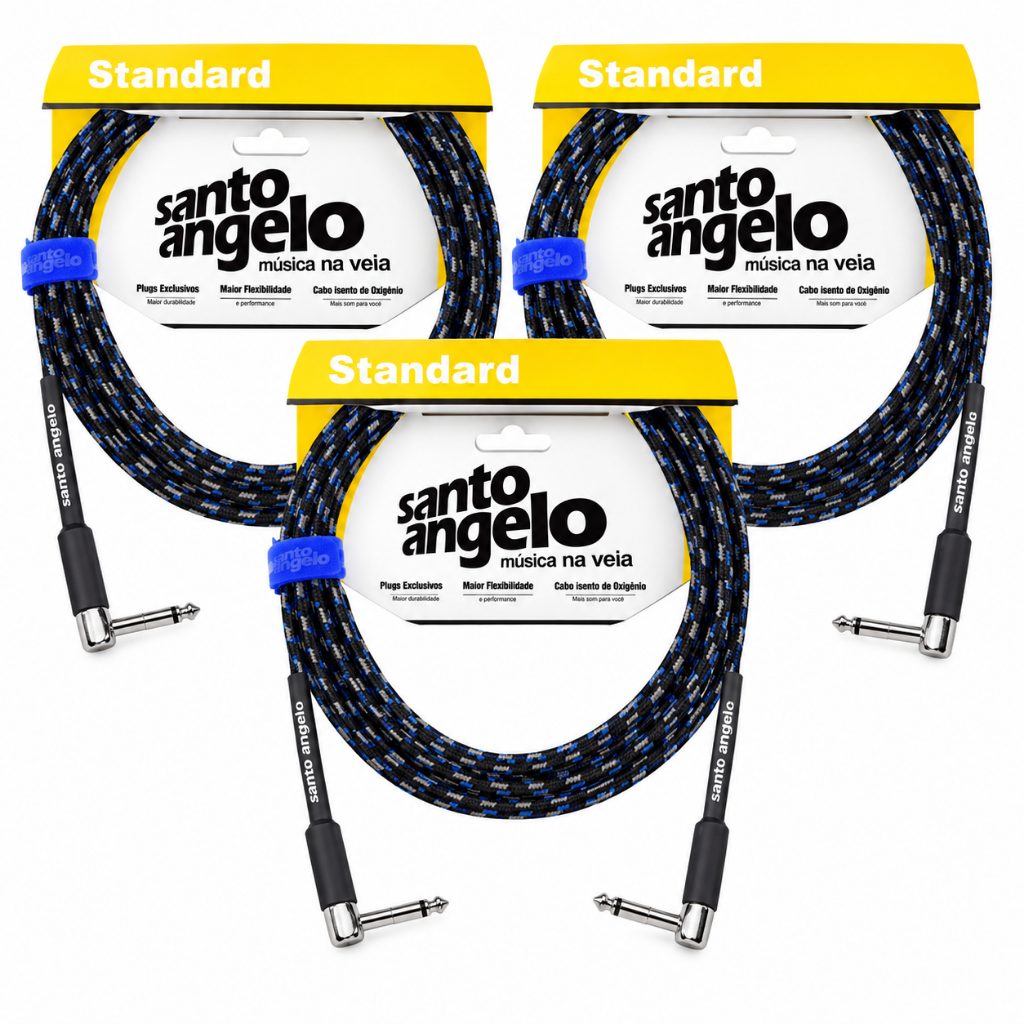 Kit 3 Cabo Santo Angelo Guitarra Violao P10 L 90? Tecido 3m