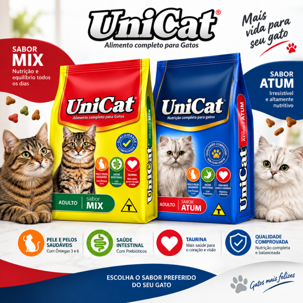 Unicat Ração Gatos Adultos Atum e Mix 10,1kg