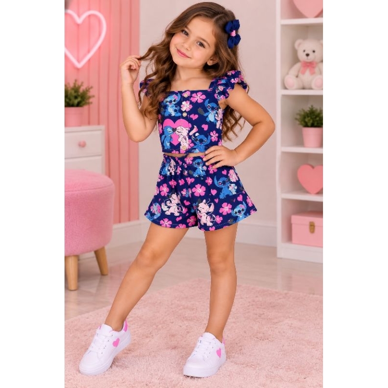 Conjunto SORTIDO Infantil Feminino Verão Menina Blogueirinha Roupa Infantil 2 a 10 Anos