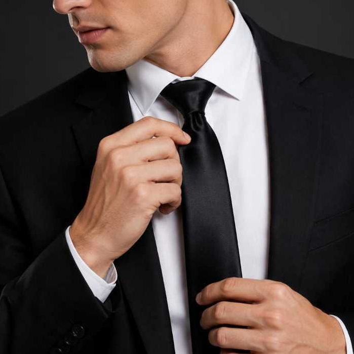Gravata Social Masculina Premium com Zíper Ajustável Frente Lisa Elegante Fácil de Usar