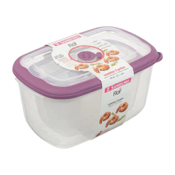 Sanremo Conjunto 3 Potes Retangular 4,6lL 2,3L e 400ml Plástico Vasilha
