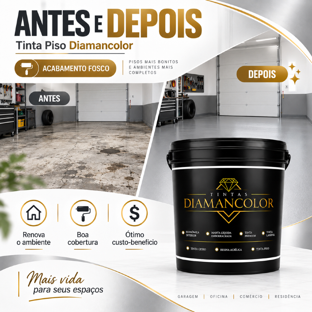 Tinta Piso Diamancolor 1,5kg – Antiderrapante, Alta Cobertura e Ultra Resistência