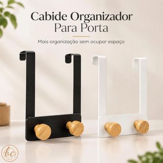 Cabide Organizador De Metal Para Porta Cabideiro Resistente Pratico Gancho Multiuso Ganchos Branco
