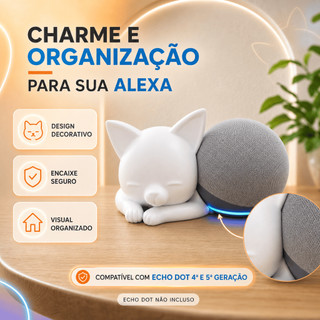 Suporte Gatinho Para Alexa Echo Dot 4/5 e HomePod Mini  Mesa Decorativo
