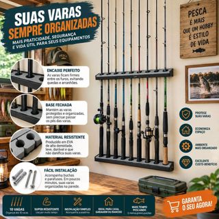 Expositor De Varas Rack Para P/ Parede