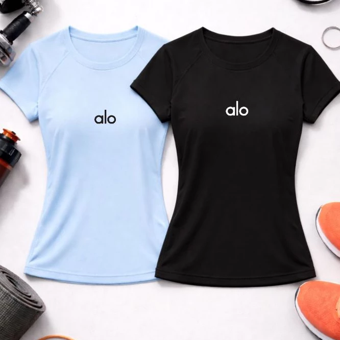 Kit 2 Camiseta Dry Fit Feminino Confortável Respirável Baby Look Treinos Pilates Academia