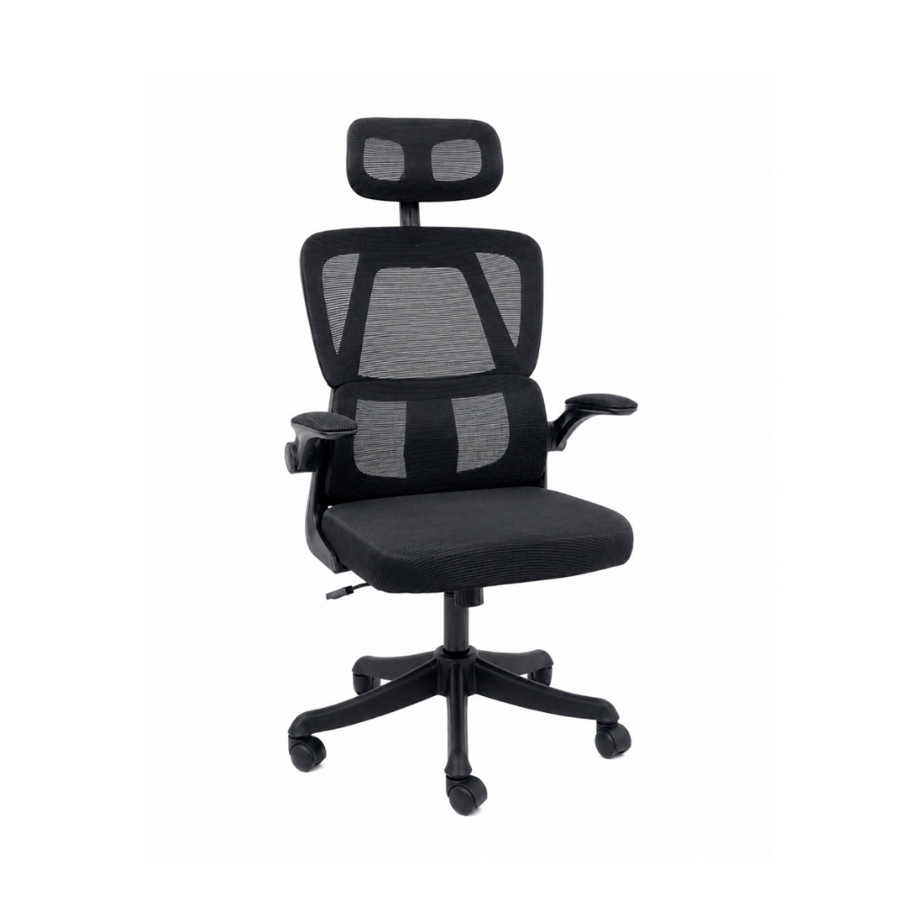 Cadeira Presidente Legacy Ergonômica Tela Mesh Apoio de Cabeça Ajustável Sistema Relax Suporta até 120kg Preto