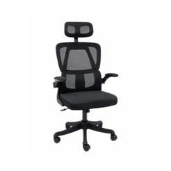 Cadeira Presidente Legacy Ergonômica Tela Mesh Apoio de Cabeça Ajustável Sistema Relax Suporta até 120kg Preto