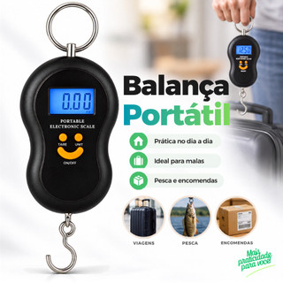 Balança De Mão Digital 50 KG com Pilhas Para Bagagem Bolsa e Pesca