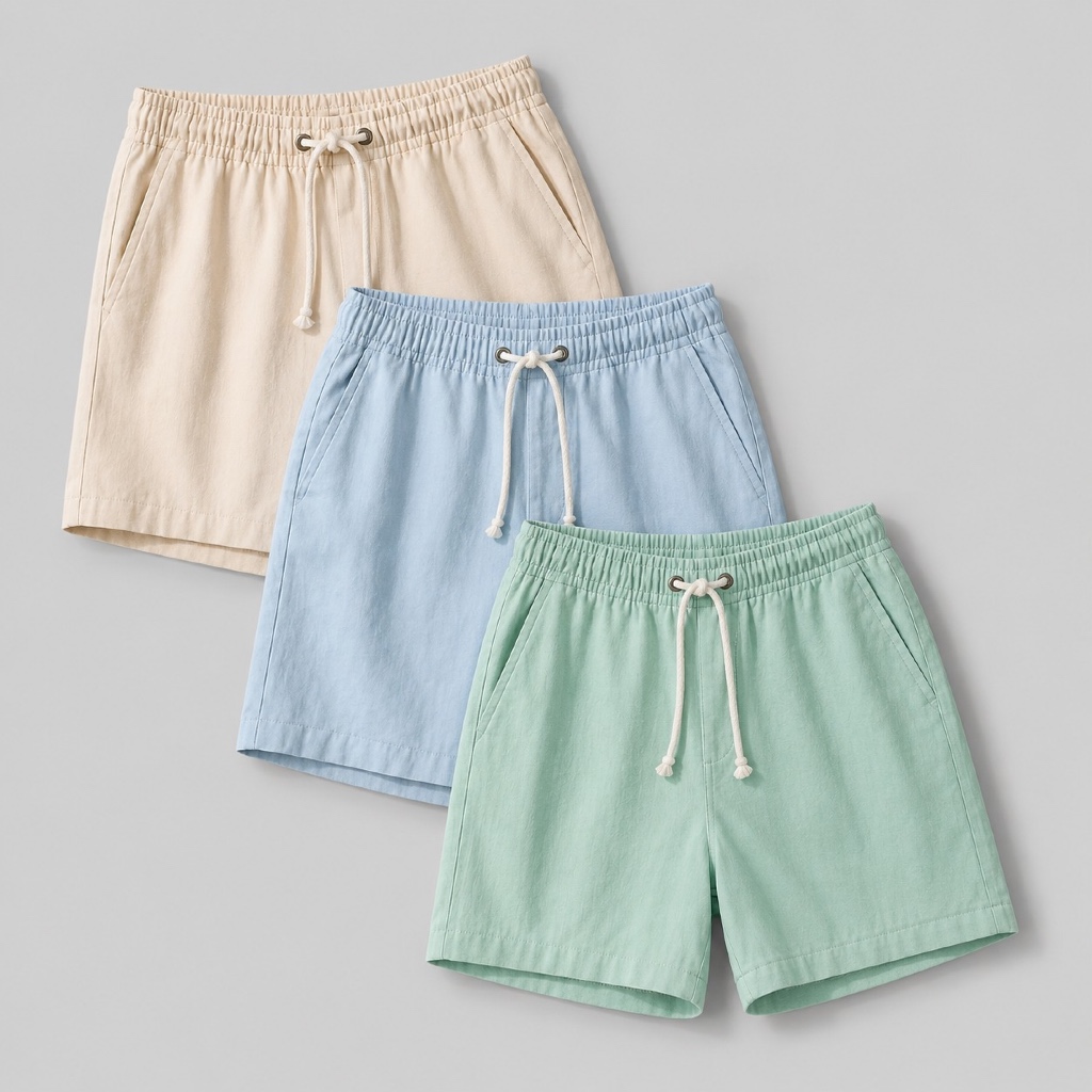 Kit 3 Shorts Masculino Bermuda Em Linho Curto Mauricinho Qualidade Premium