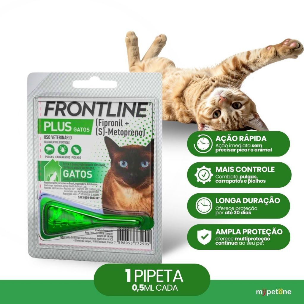 Frontline Plus para Gatos - 1 Pipeta