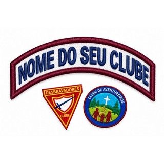 TIRA DE NOME CLUBE AVENTUREIROS e Desbravadores, Nome + Clube + Desbravadores + Aventureiros + Bordado IASD