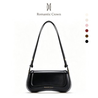 ROMANTIC CROWN Bolsa de Ombra Feminina com Alça Ajustável, Bolsa Feminina Elegante com Couro Sintetico Preto, Presente