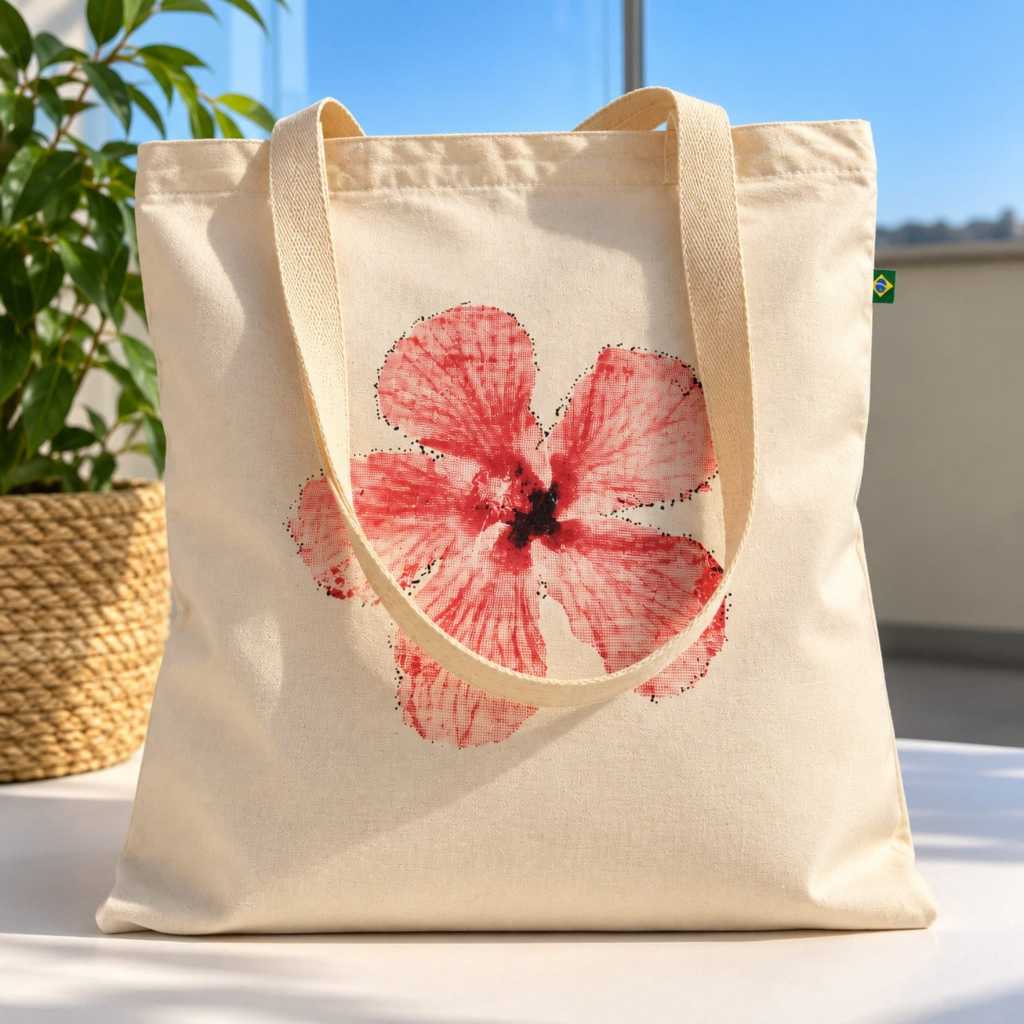 Ecobag Kadosh Sacola Reutilizável de Tecido com Estampa Floral