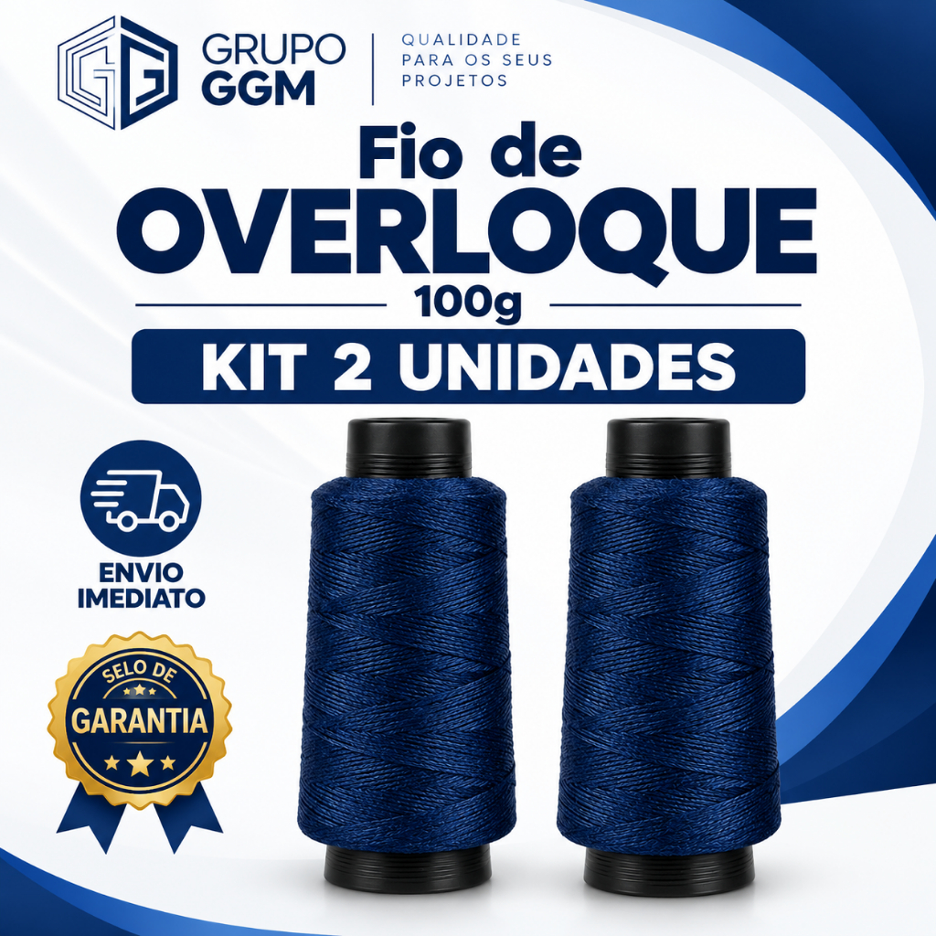 Kit 2 Fios de Overloque 100g cada - Para maquina de Overloque