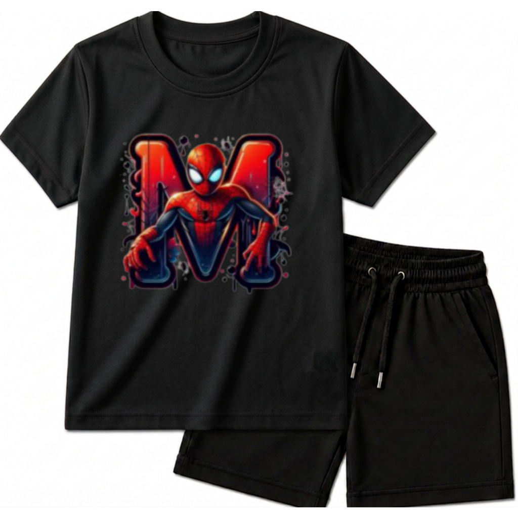 Conjunto Infantil Masculino  Menino Camiseta Algodão +Bermuda Moletinho Estampado Confortavel Casual