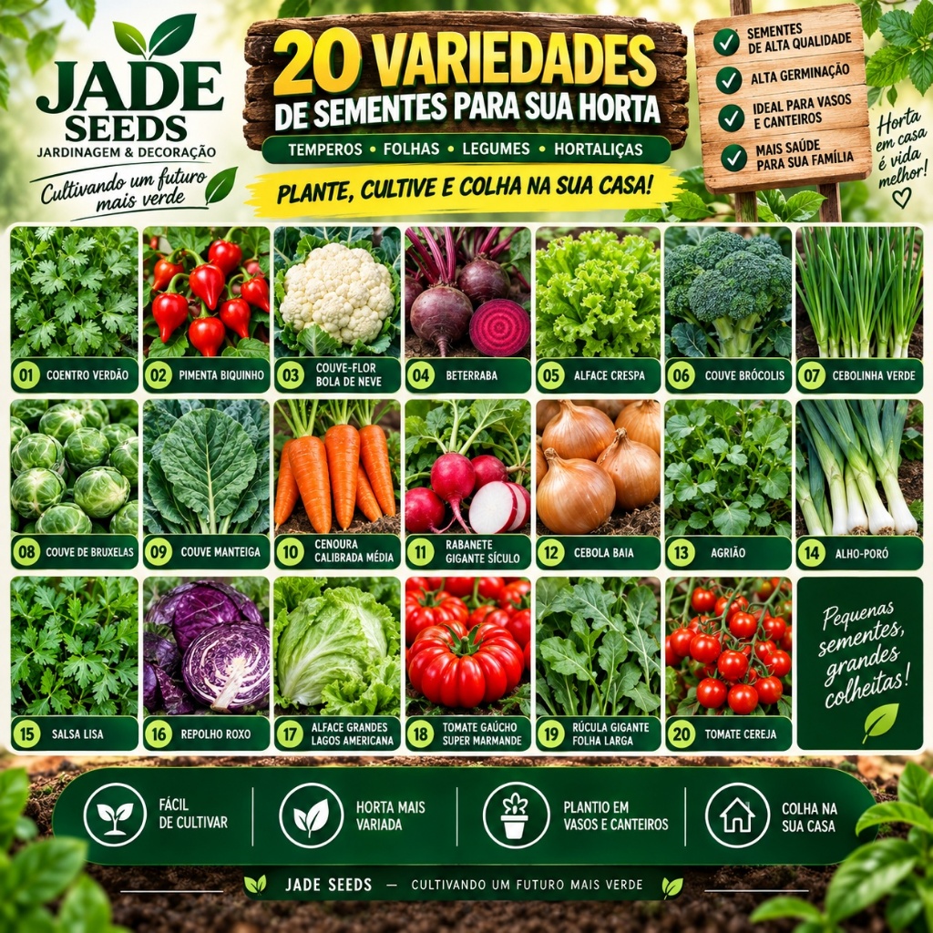 3260 Sementes Verduras E Legumes 20 Tipos de envelopes Separados!