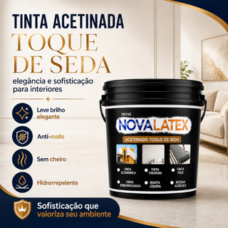 Tinta Acetinada Toque de Seda Novalatex 1,5KG – Lavável, Antimofo e Alta Cobertura