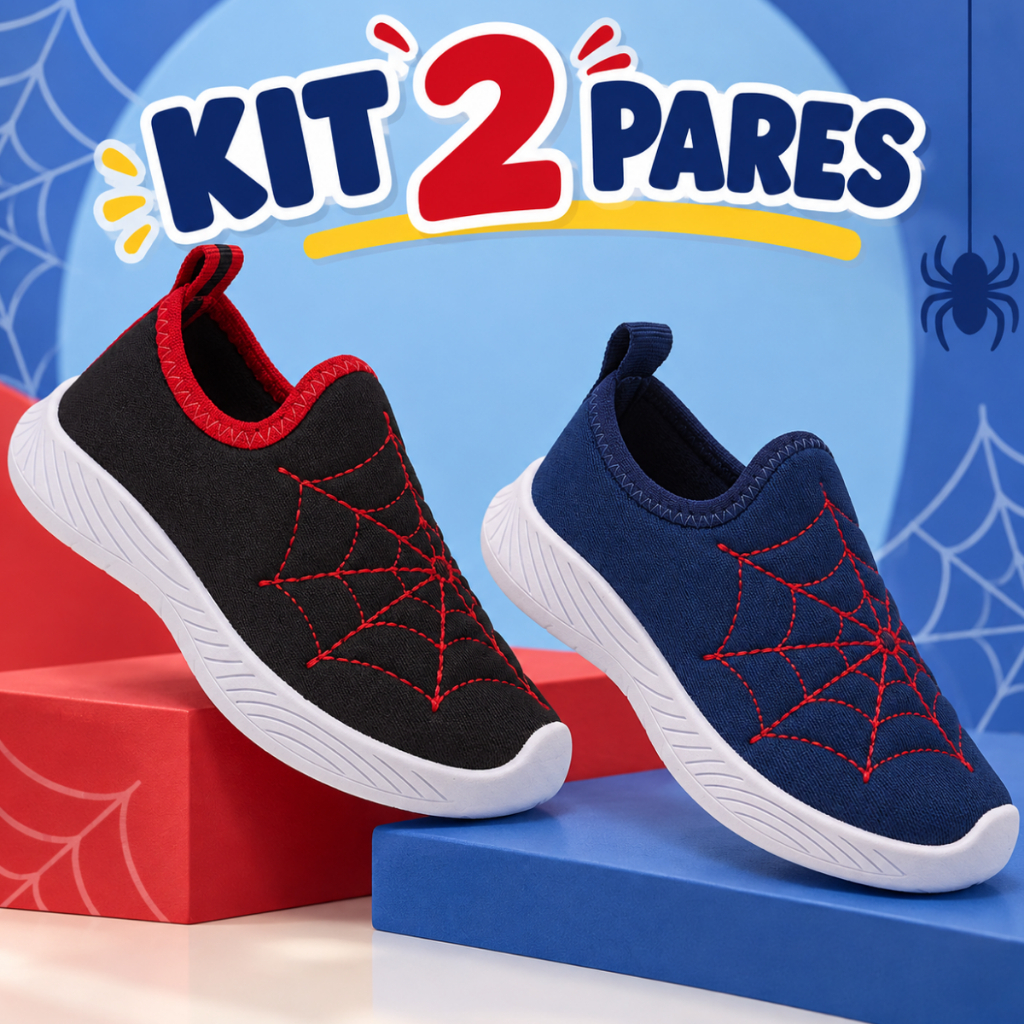 Kit 2 Tênis Infantil Menino Calce Fácil Macio e Confortável