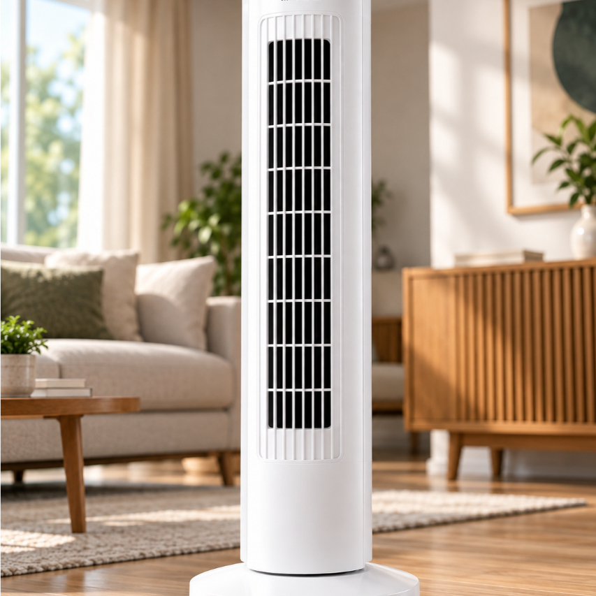 Ventilador Torre FIX 40W 3 Velocidades Silencioso Circulador de Ar Coluna Branco 73cm 110V 220V