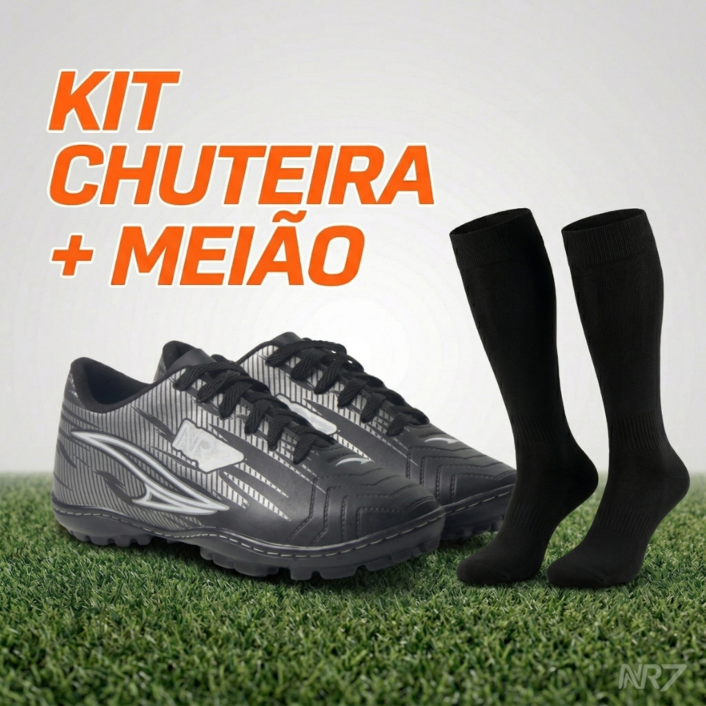 Kit Chuteira+Meião Premium Acabamento Confort Oferta Especial