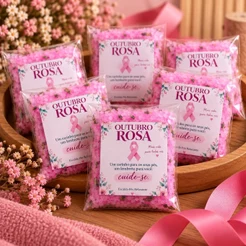Kit Outubro Rosa Escalda Pés Lembrancinha Feminina Autocuidado Mimo Brinde Campanha Empresas Eventos
