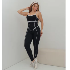 Macacão Fitness Feminino Esportivo Alça Fina Modelador Academia Treino 3RD SD1962