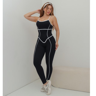 Macacão Fitness Feminino Esportivo Alça Fina Modelador Academia Treino 3RD SD1962
