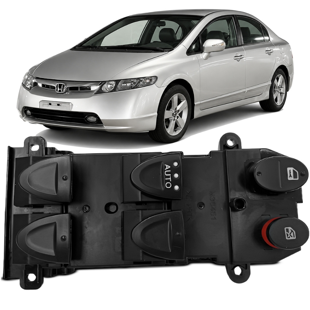 Botão Comando Vidro Elétrico Quadruplo Honda Civic 2007 a 2011