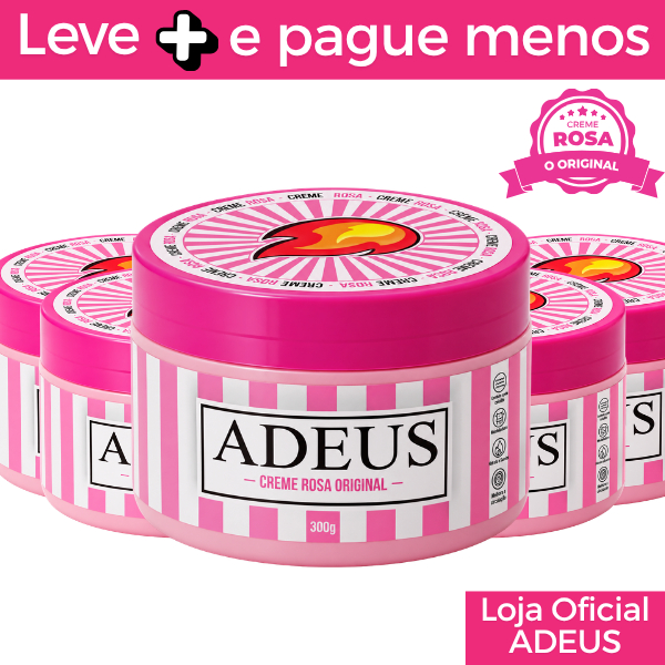 Kit 5  Cremes rosa ADEUS original intensivo para pele - 300g