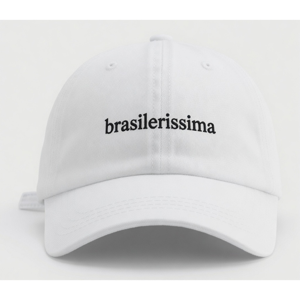 Boné Brasilerissima Dad Hat Aba Curva | Branco Vermelho Bege Marrom Preto | Estampa Brasil Feminino