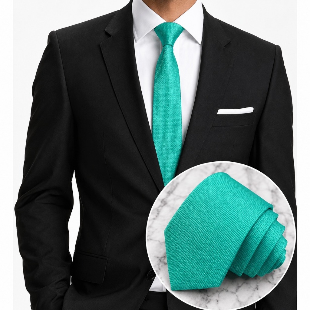 Gravata Social Masculina Slim 6 cm Clássica para Social Para Noivos Padrinhos Congresso Casamento Verde Tiffanty Salmão