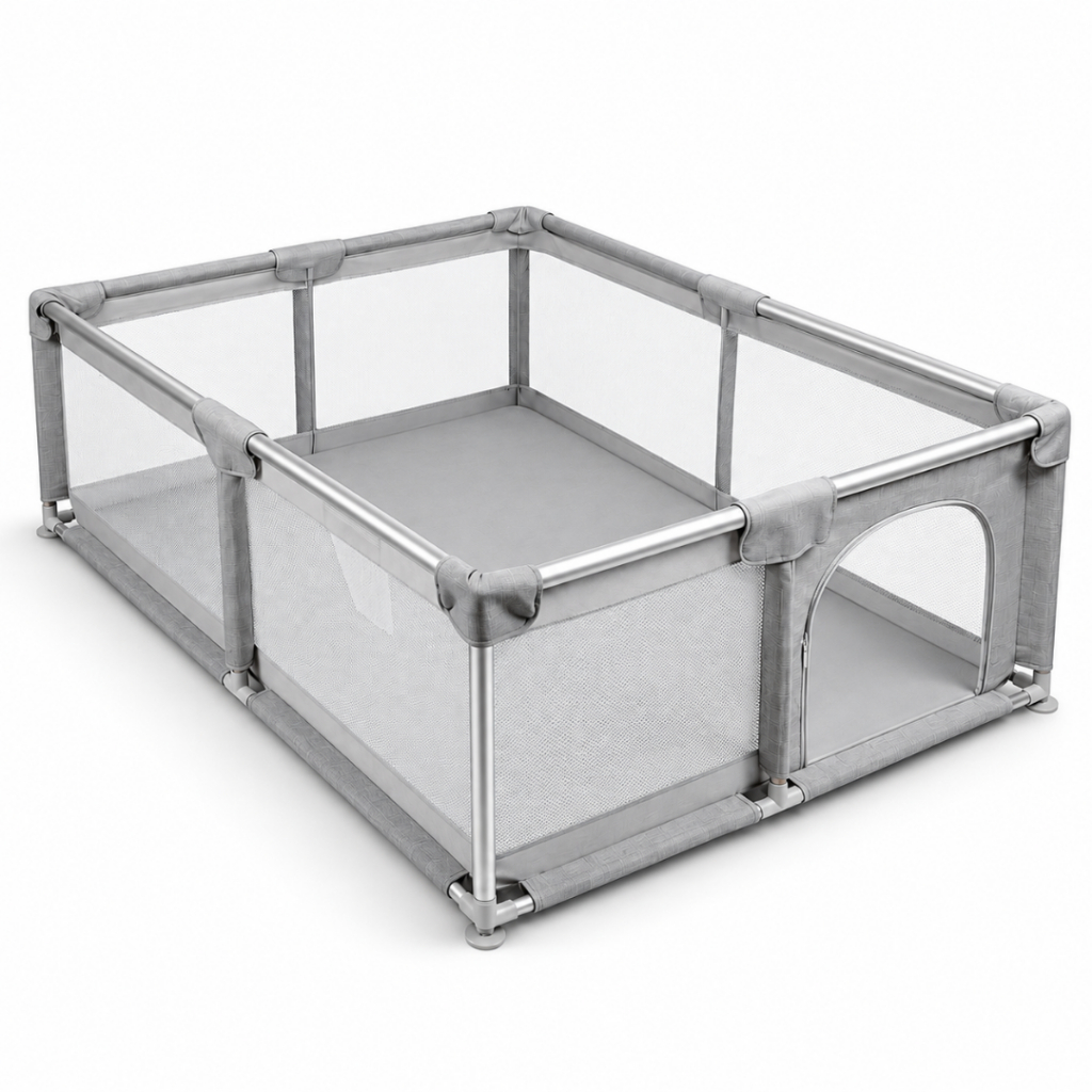 Cercadinho Bebês Portátil Infantil Chiqueirinho Grande 150x130x60cm Com Tela De Proteção
