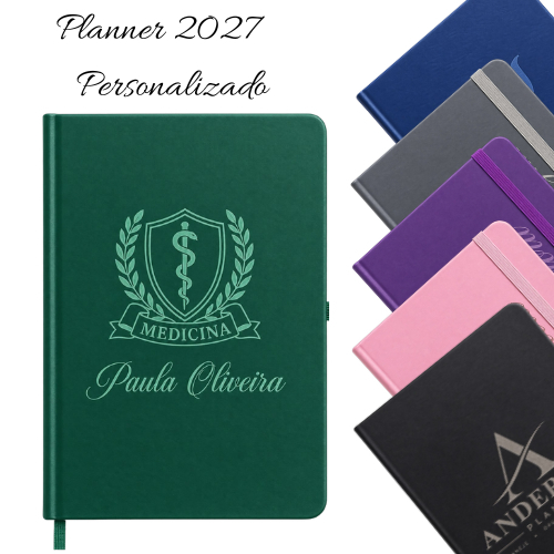 Planner 2027 Personalizado a Laser – Nome, Logo ou Brasão Dia dos Professores