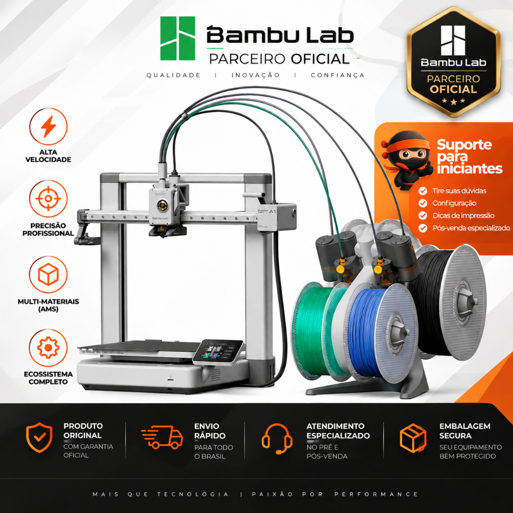 Impressora 3D Bambu Lab A1 Combo + AMS lite, Bivolt, Área de Impressão 256x256x256mm, Wi-Fi, Branco
