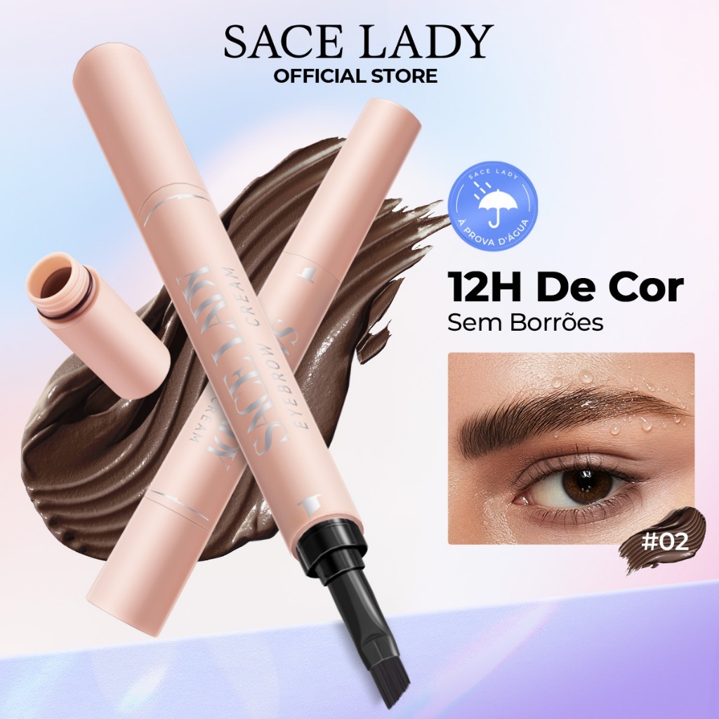 Gel de Sobrancelhas SACE LADY à Prova de Água, Longa Duração, com Pincel para Maquilhagem dos Olhos