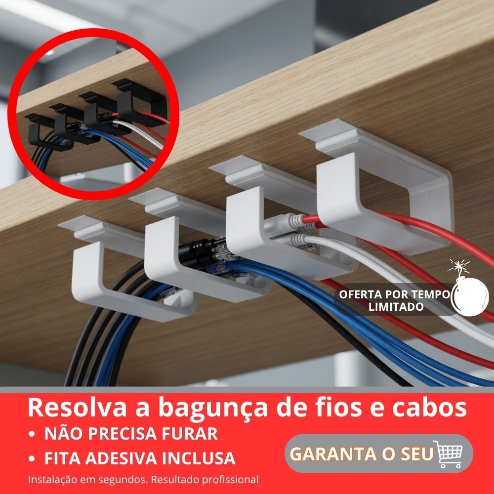 Kits Organizadores de fios e cabos invisível
