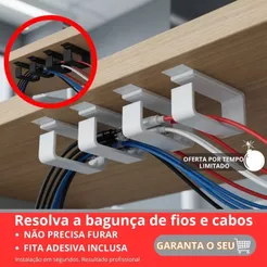 Kits Organizadores de fios e cabos invisível