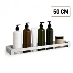 Porta Shampoo Inox 304, Prateleira 50cm, Banheiro