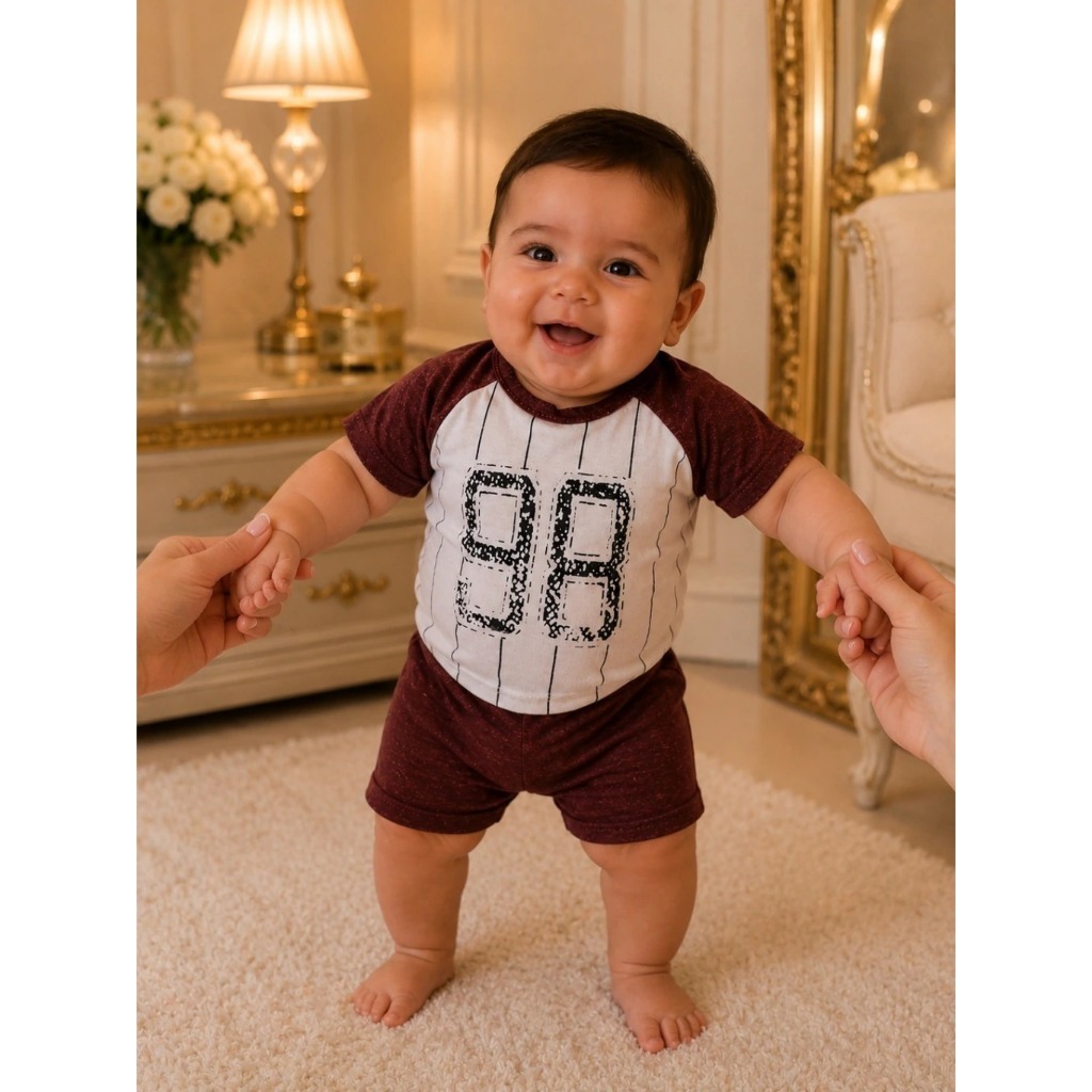 Kit Bebê Menino 2 Peças Camiseta 98 + Short | Conjunto Infantil Estiloso e Confortável