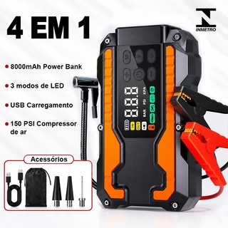 Portable 12V Jump Starter with 26800mAh Power Bank, 150psi Air Compressor and SOS LED Flashlight