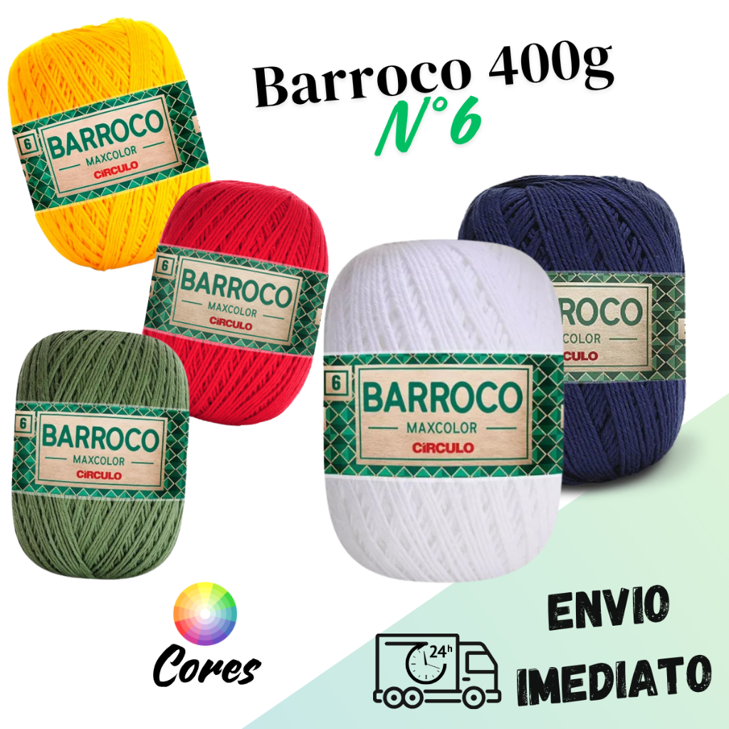 Barbante Barroco Maxcolor Círculo N6 400g 452mts - Cores