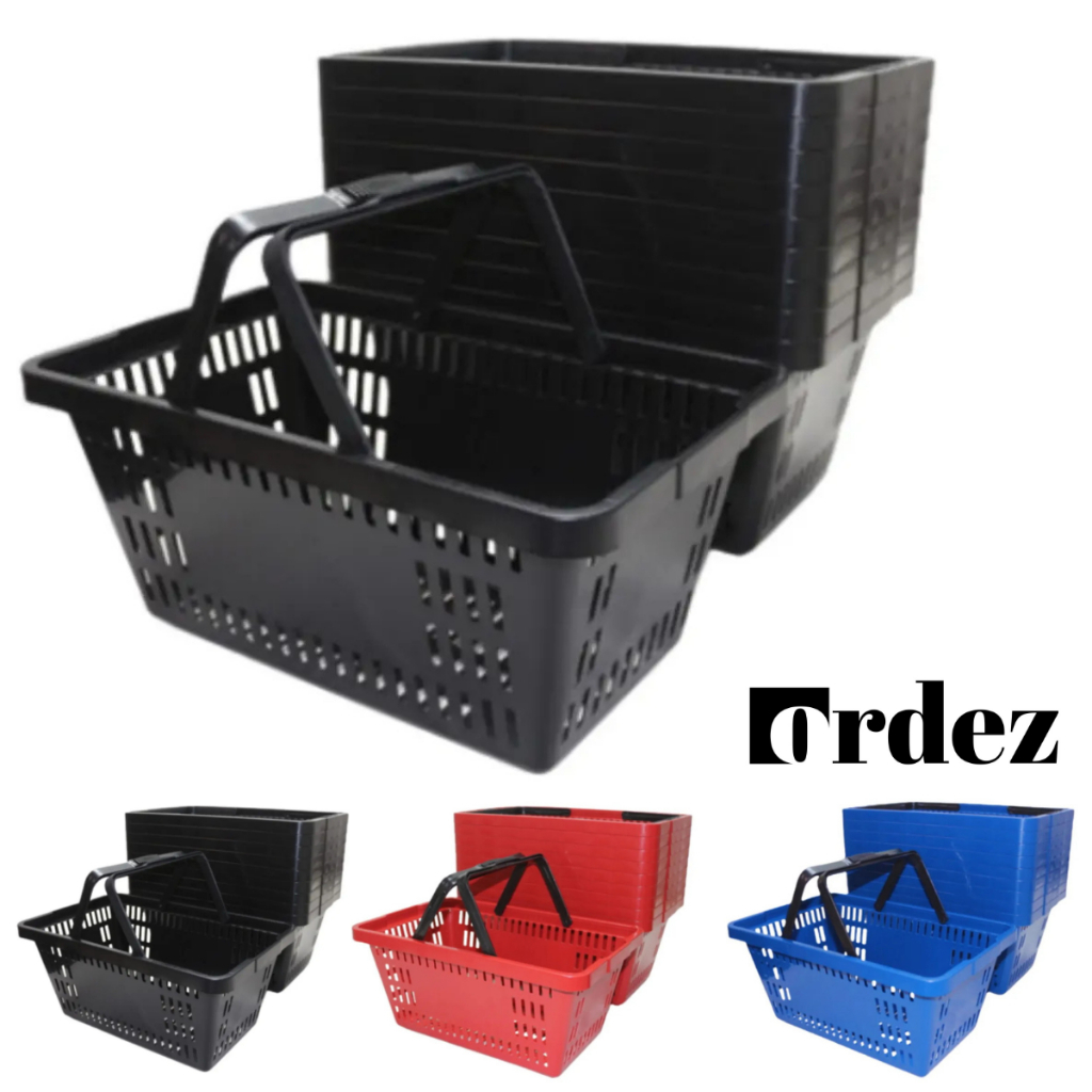 5 / 10 Cestas Cestinha Plastica Preta Reforçada Supermercado Mercado 16 Litros