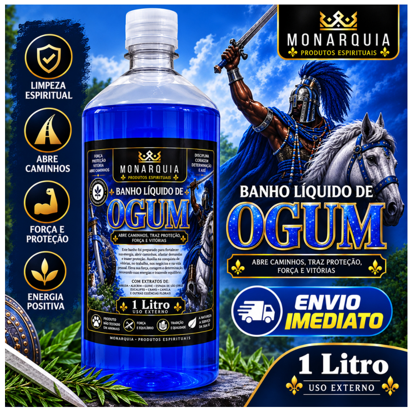 BANHO LÍQUIDO DE OGUM MONARQUIA – 1 LITRO