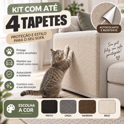 1 a 4 Arranhador Adesivo para Gato Protetor de Sofá Cama Box e Móveis Tapete Anti Arranhões