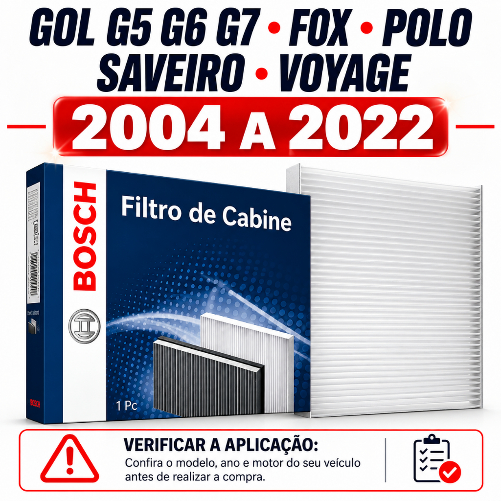 Filtro Ar Condicionado Gol G5 G6 G7 Fox Polo Saveiro Voyage + Higienizador de Ar