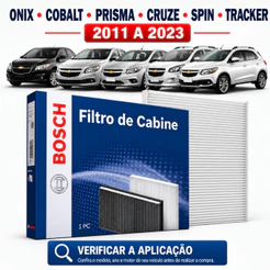 Filtro Ar Condicionado Onix Cobalt Prisma Cruze Spin Tracker + Higienizador