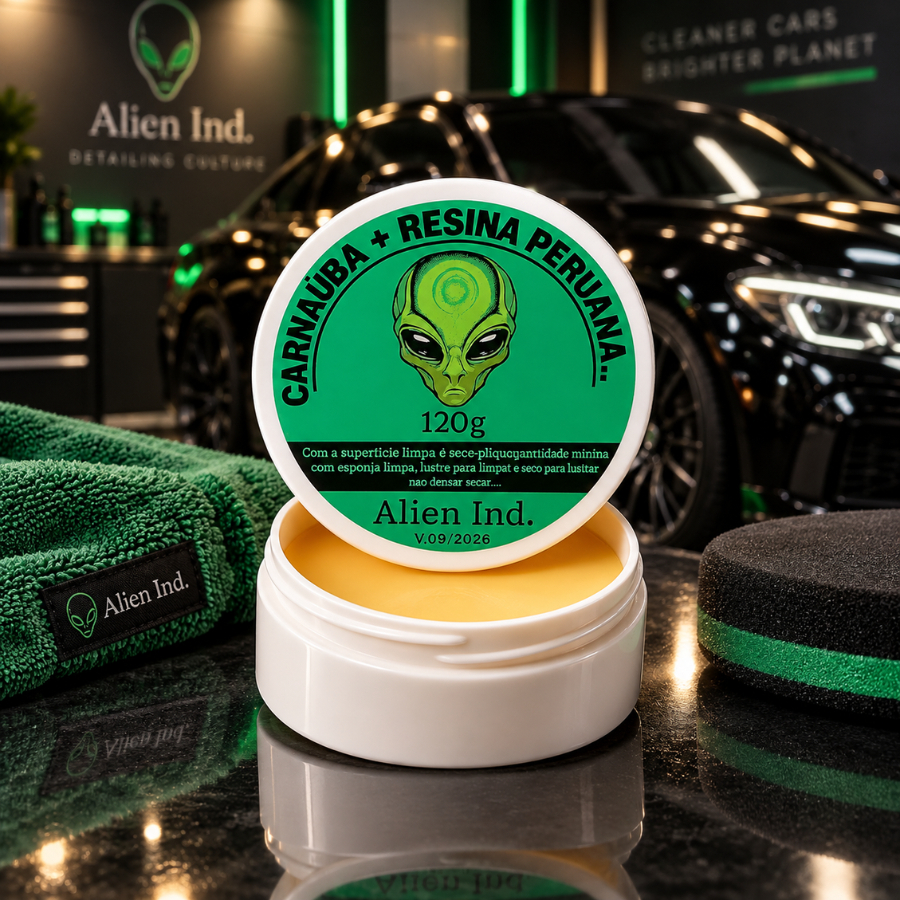 Cera Automotiva Alien Ind Carnaúba + Resina Peruana Tira Queimado do Sol e Revitaliza a Pintura